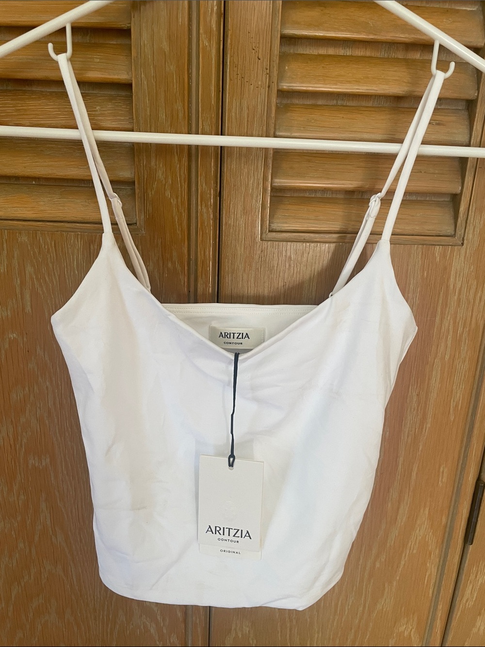 Aritzia White Adjustable Spaghetti Strap Cami